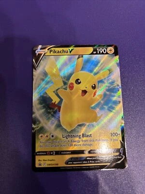Pokemon TCG SWSH: Sword & Shield Promo Cards #SWSH198 Pikachu V LP - Image 1 of 4