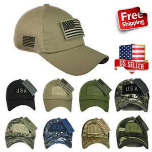 Patch Maglia Cappuccio Bandiera USA Americana Cappuccio Rete Camionsta Operatore Tattico Esercito Mimetico - Foto 1 di 25