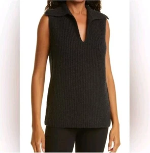 Vince Ribbed Wool-Cashmere V-Neck Sweater Vest - Picture 1 of 6