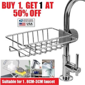 Pop Stainless Steel Drain Rack Sponge Soap Holder Kitchen Sink Storage Basket US - Picture 1 of 12
