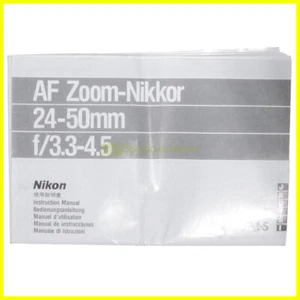 Manuale per obiettivo Nikon AF Zoom Nikkor 24/50mm f3,5-4,5 Italiano E G F S J. - Imagen 1 de 2