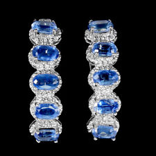 Oval Blue Kyanite 5x3mm Sapphire Gemstone 925 Sterling Silver Jewelry Earrings