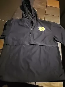 Notre Dame Men's Champion Hoodie Windbreaker, Full Zip, Size Small,Navy Blue - Picture 1 of 7
