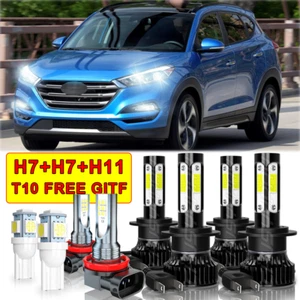 Para For Hyundai Tucson 2016-2018 Combo LED faro + bombillas antiniebla kit - Picture 1 of 12