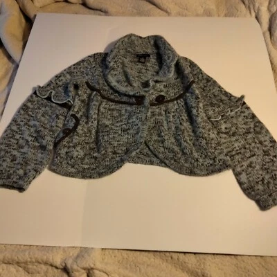 Suéter BCBGMaxazria Azul Marrón Un Botón Pequeño Foto 1 de 4