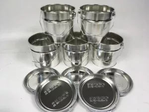 5x 3,5 Liter Eindrückdeckeleimer + Spannring Eimer Metalleimer Blecheimer - Picture 1 of 4