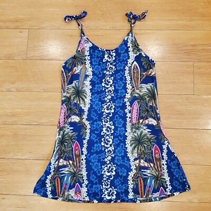 Mango Moon Girls Hawaiian Dress Size 8 Hand Made Rayon Surfboards Flowers VGUC  - Picture 1 of 5
