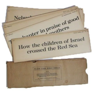 1925 Flash Card Bible Drills by Mary Croker 36 Cards, 72 Drills 17" x 5" Set B - Picture 1 of 8