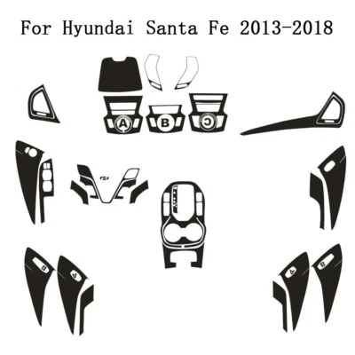 For Hyundai Santa Fe 2013-2018 5D Carbon Fiber Pattern Interior DIY Trim Decals Foto 1 de 4