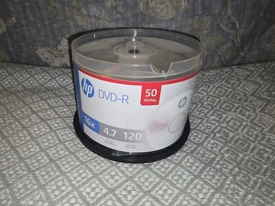 HP DVD+R 16x 4.7GB 120 MIN DVD Media Disc 50 Pack Open Recordable DVD - Image 1 of 3