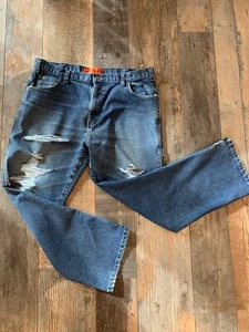 Vintage Dickies Cargo Carpenter Jeans 38x30 Thrashed Skater Straight Fit Cropped - Picture 1 of 11