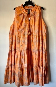 NWT Cotton Breezy C&T Ruffle Neck Tiered Dress Plus Sz 2X and 3X - Picture 1 of 8