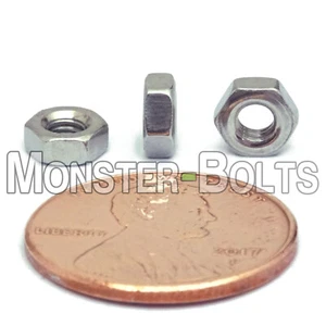 M3 - 0.50 Metric Hex Nuts, A2 / 18-8 Stainless Steel DIN 934, Coarse Thread - Picture 1 of 4