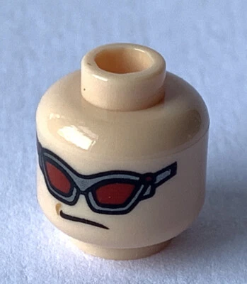 LEGO Hawkeye 2-Sided Minifigure Head Avengers - Flesh Coloured w/ Glasses - New