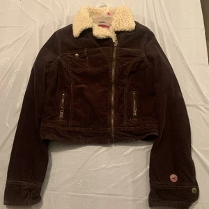 VTG Hollister  West Coast Style Surfwear Jacket Womens Large Corduroy Brown Boho - Picture 1 of 10