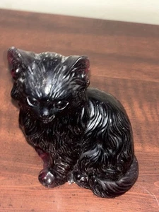 Gato esculpido vintage 1973 en resina - Imagen 1 de 3