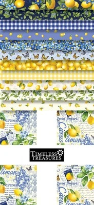 Timeless Treasures Limoncello 10 Inch Squares Cotton Quilt Fabric Bundle - Image 1 of 2