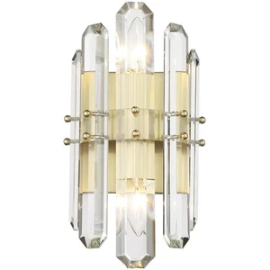 Crystorama BOL-8882-AG Bolton 2 Light 7.5 inch Aged Brass Sconce Wall Light - Picture 1 of 3