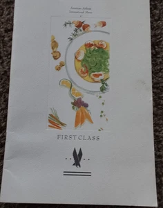 AMERICAN AIRLINE 1991 INTERNATIONAL FIRST CLASS MENU - Picture 1 of 5