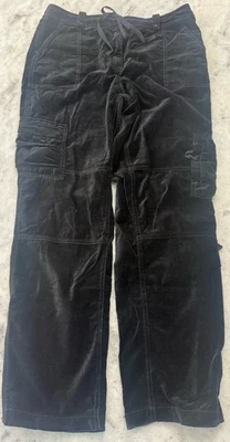 Sundance Pants Womens 12 Velvet Cargo Black Utility Grunge Y2K Indie Nightfall - Image 1 of 4