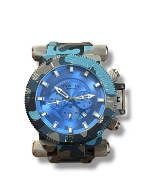 Raro Reloj Cronógrafo Invicta Coalition Forces Hombre Azul Camuflaje 26738   Foto 1 de 4
