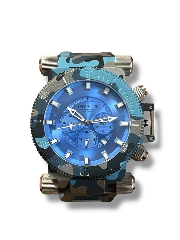 Raro Reloj Cronógrafo Invicta Coalition Forces Hombre Azul Camuflaje 26738   Foto 1 de 4