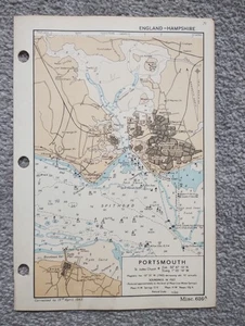 Portsmouth - 1943 Vintage Admiralty Royal Navy Map (Seller Ref D2) - Picture 1 of 1