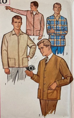 1963 Simplicity Sewing Pattern 5210 Men's Leisure & Zip Jacket Size 40 Uncut FF - Image 1 of 4