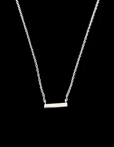 925 Sterling rhodiniert zierlich 0,5" Stab 18,5" Halskette  - Bild 1 von 8