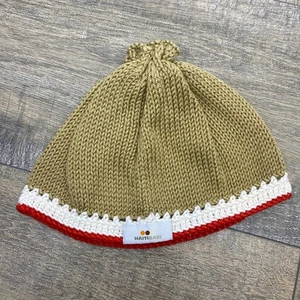 Sombrero de bebé tejido a mano Haití 100 % algodón Pima comercio justo talla 0-12 meses rojo tostado - Imagen 1 de 5