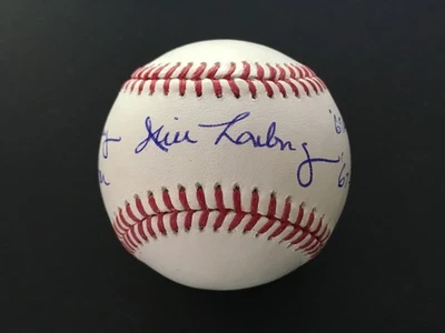 JIM LONBORG BÉISBOL AUTOMÁTICO CON 4 INSCR. DESDE 67' TEMPORADA INSCR. JSA Foto 1 de 4