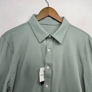 J Crew Shirt men's Medium Green Dusty Mint All Day Performance Button Up NEW - Picture 1 of 13