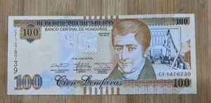 2014 Honduras 100 Lempiras, P-102b José Cecilio del Valle, Uncirculated Banknote - Picture 1 of 2