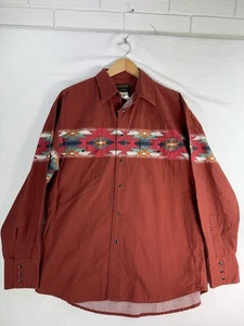 Rustler Shirt Mens Large Aztec Western Snap Button Wrangler Southwest Vintage - Picture 1 of 7