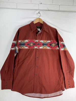 Rustler Shirt Mens Large Aztec Western Snap Button Wrangler Southwest Vintage - Image 1 of 4