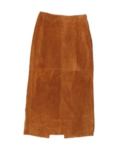 KOOKAI Womens Suede High Waist Maxi Skirt UK 14 Large W28 Brown Classic DI37 - Picture 1 of 3