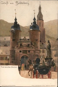 Deutschland Grüße aus Heidelberg Heinrich Kley Postkarte Original Vintage - Bild 1 von 2