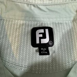 FootJoy FJ Polo Golf Shirt Authentic Fit Green & White Stripe Men's Large - Picture 1 of 6