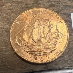 1967 British Half Penny - Super Shiny. Free Shipping - Picture 1 of 6