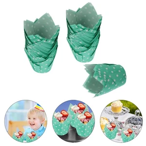100 stücke Tulpe Cupcake Backbecher Muffin Backen Liner Inhaber Cupcake Wrappers - Bild 1 von 12