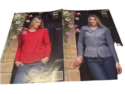 King Cole Knitting Pattern 3418. 4 PLY. 81-107cm. Cardigan & Sweater - Image 1 of 2