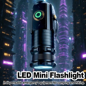 Flashlight With Power Indicator Clip On Usb-C Led Small Rechargeable Waterproof - Imagen 1 de 10