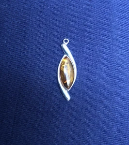 NATURAL AMBER IN STERLING 925 SILVER Jewellery Gemstone Pendant. - Picture 1 of 4