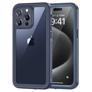 Etui na telefon iPhone 15 - wodoodporne w kolorze niebieskim - Zdjęcie 1 z 7
