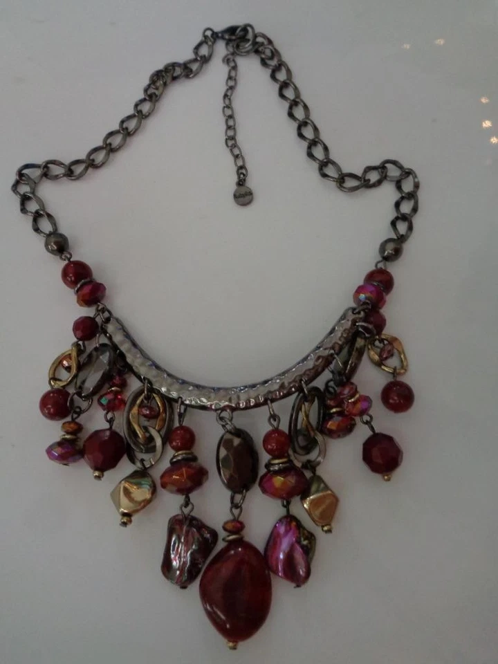 Collar Moda Rubí Rd. Cuentas granate 18" Foto 1 de 1