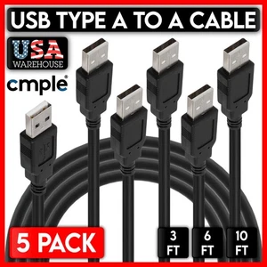 5 Stück USB Typ A Stecker auf Stecker Kabel Daten Sync Kabel Tragbar Festplattenkabel - Bild 1 von 9