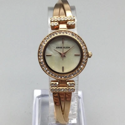 Anne Klein Watch Bracelet Set Women’s 24mm Rose Gold Tone Box New Battery - Image 1 of 4