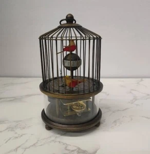 Rare brass birdcage Mechanical Table Clock - Picture 1 of 8
