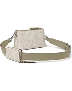 Calvin Klein Women Chrome Signature Zippered Crossbody Bag | Handbag | Purse - Picture 1 of 4
