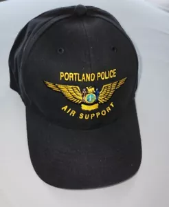 Portland Police Air Support Black Strapback Hat NEW - Picture 1 of 2